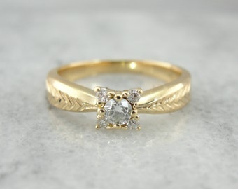 Illusion Set Diamond With Lovely Engravings Retro Diamond Engagement Ring PNLUTT-P