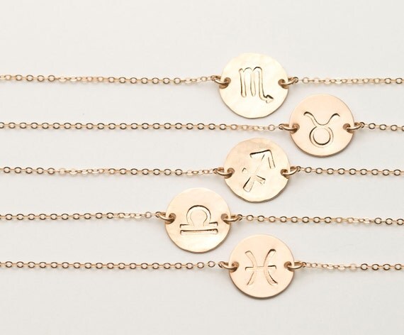 delicate / Gold Zodiac  Silver  Horoscope gold Gold,  rose Gold Delicate Bracelet Rose or bracelet