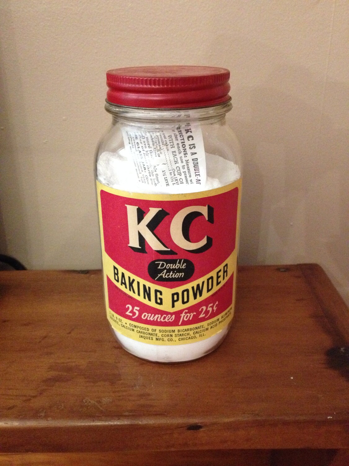 Vintage KC Baking Powder Glass Jar Country Store by AStringorTwo