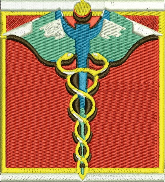 Medical symbol Caduceus Embroidery Design by FRenee2 on Etsy