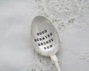 Good Morning grumpy bum Teaspoon by SpoonsnThings on Etsy