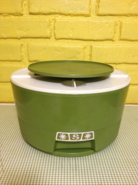 Retro Green Lazy Susan Canister Set Set of 3 by juxtaposevintage