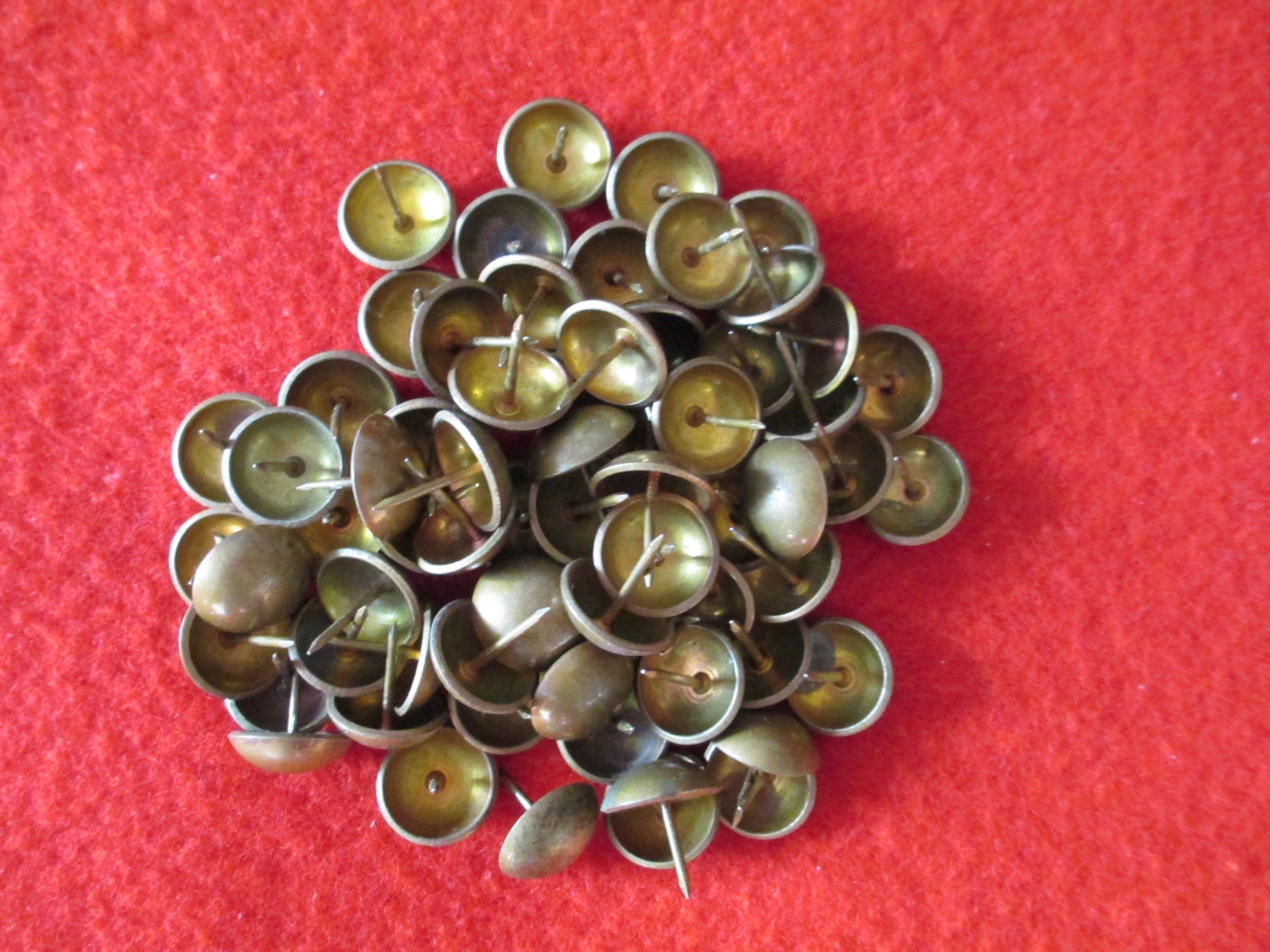 vtg Brass Furniture Tacks lot of 67 Haute Juice