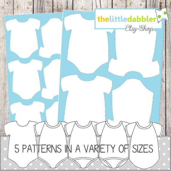 Click to check it out! Baby One-Piece Templates (18 Digital Templates + 2 Bonus 8.5 x 11 inch Printable Sheets) Download || thelittledabbler.com || Onesie Templates