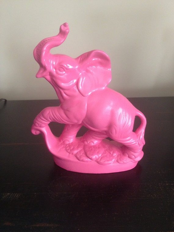 LARGE PINK ELEPHANT Statue re cycled by AnnmarieFamilyTree