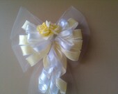 Yellow Wedding Bow, Wedding Pew Bow, Bridal Shower Bow, Anniversary Bow, Wreath Stair Door Mailbox Tree Topper Church Decoration Il_170x135