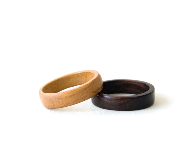  Engagement  Wood  Ring  His and Her  Rings  Wedding  Wood  Bands 