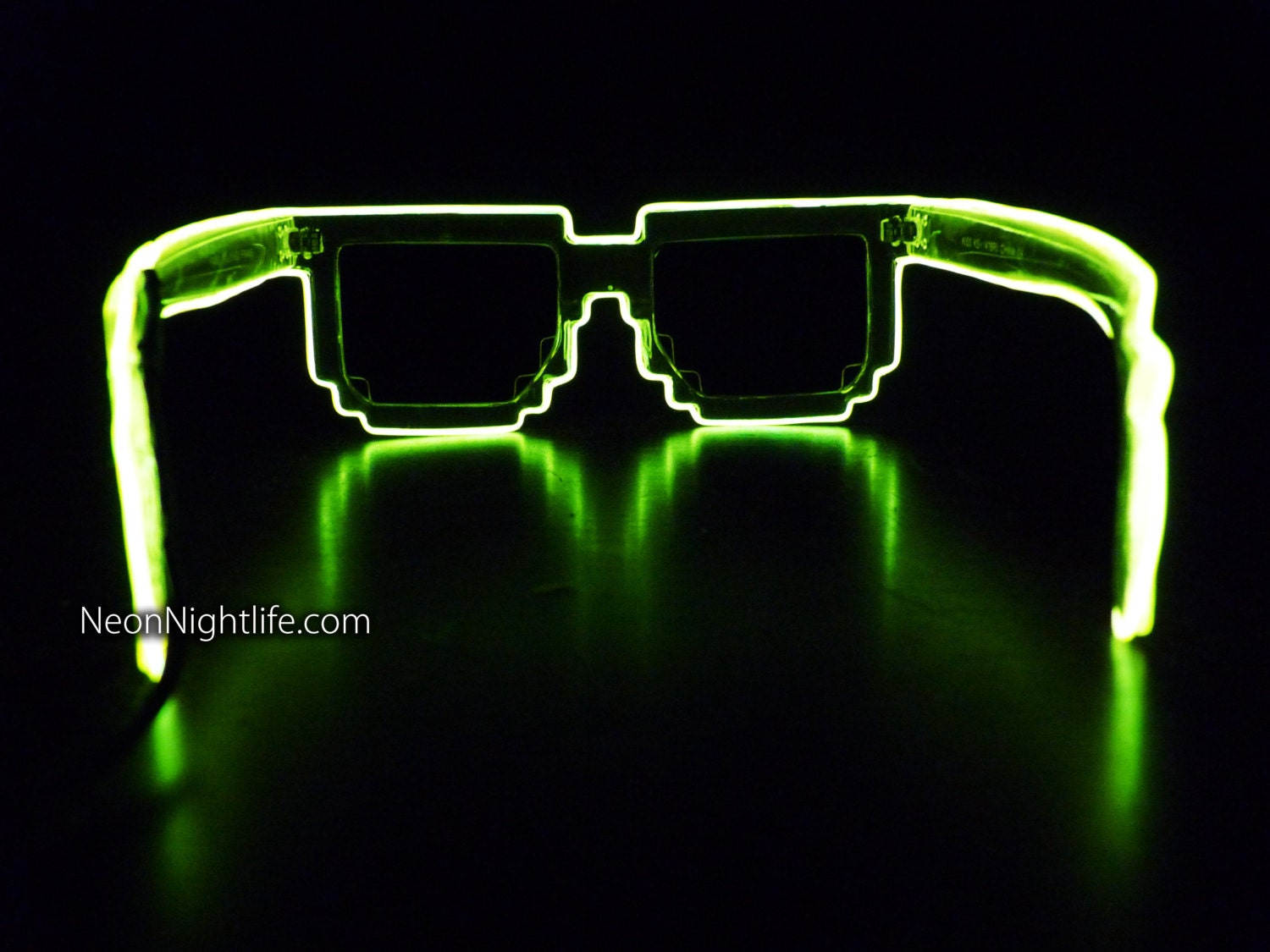 8 Bit Glasses Glow in the Dark Sunglasses Light by NeonNightlife
