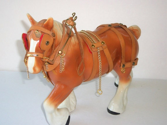 antique clydesdale horse figurine