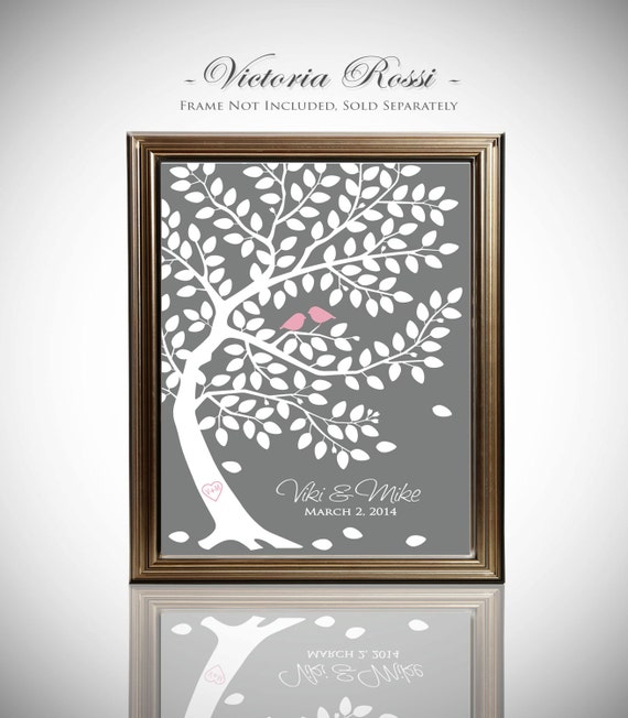 Wedding Tree Guest Book // Wedding Guest Book Tree // Personalized Wedding Print // Canvas or Matte Print 75-150 Guests // 24x36 Inches by WeddingTreePrints