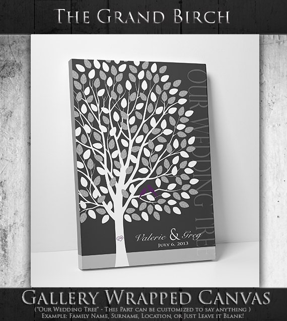 Wedding Tree Guest Book // Wedding Guest Book Tree // Personalized Wedding Print // 16x20 // 55-150 Signatures // Canvas or Flat Print by WeddingTreePrints