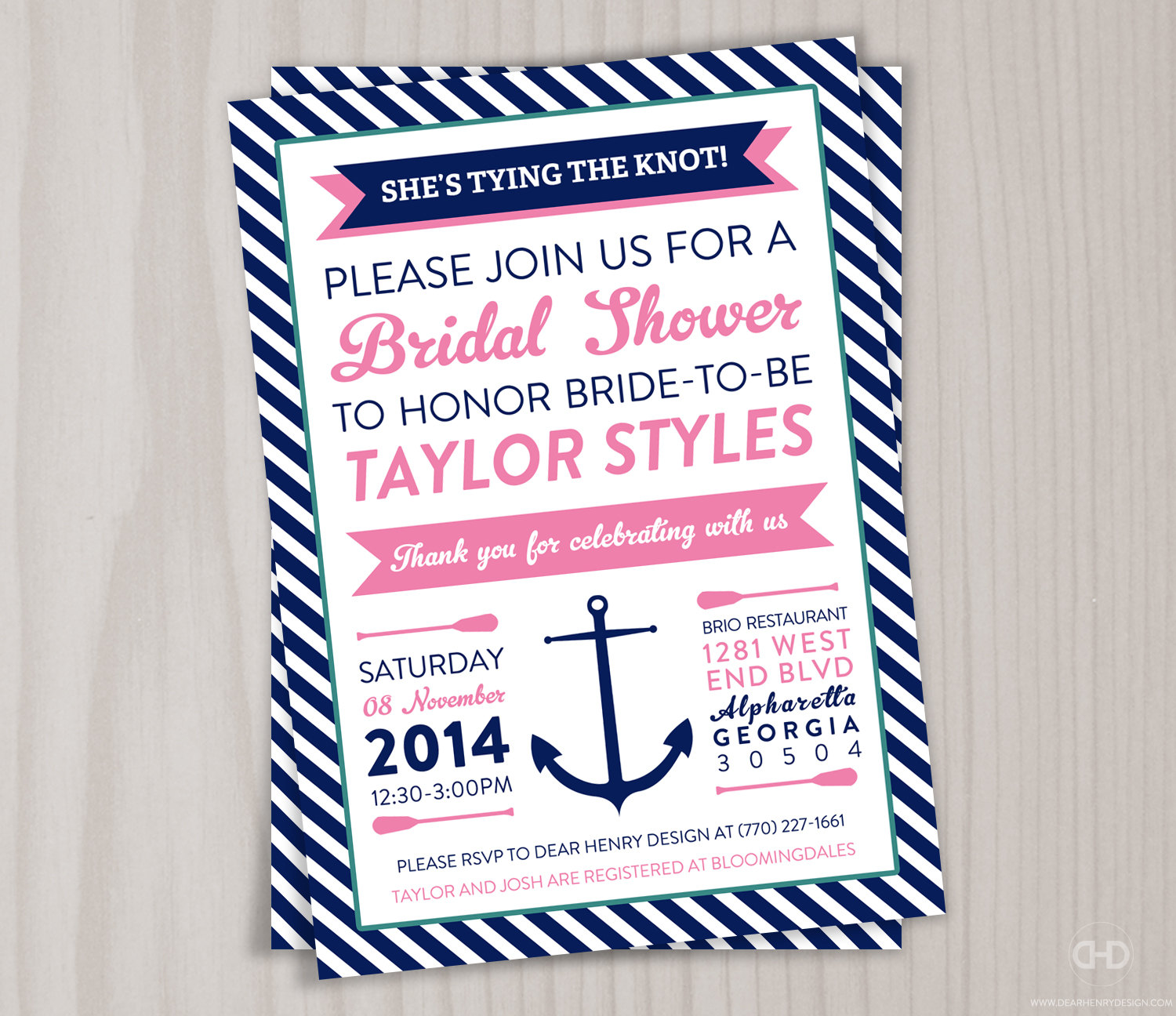 Nautical Wedding Shower Invitations 2