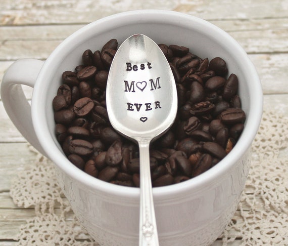 Best Mom Ever Spoon - Hand Stamped - Mothers Day Gift - Coffee Tea - Handstamped - Vintage Silverware - Mother Mother's - Gifts for her