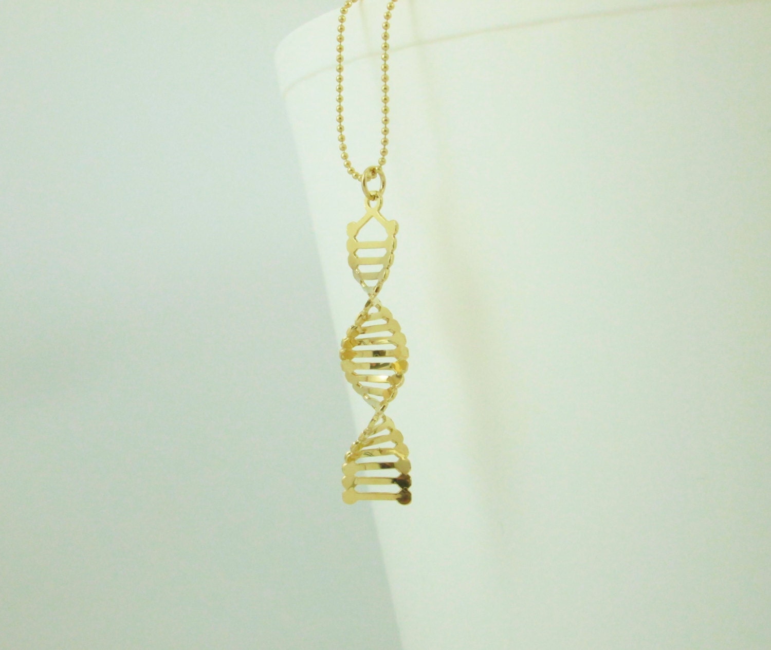 gold DNA necklace 24 karat gold plated Double helix necklace