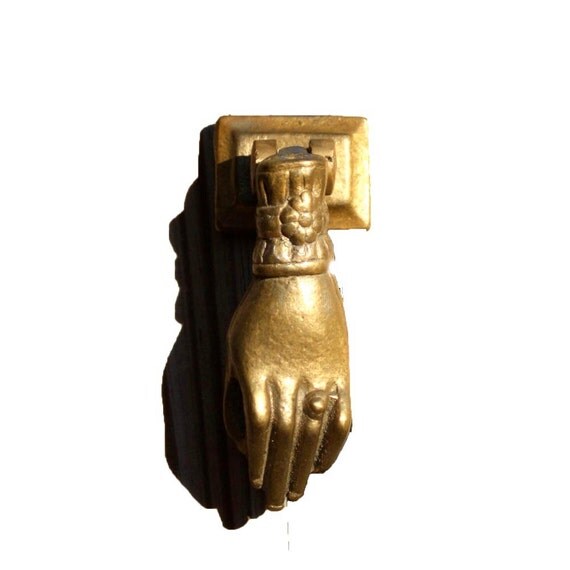 Vintage Brass Door Knocker Ball in Hand