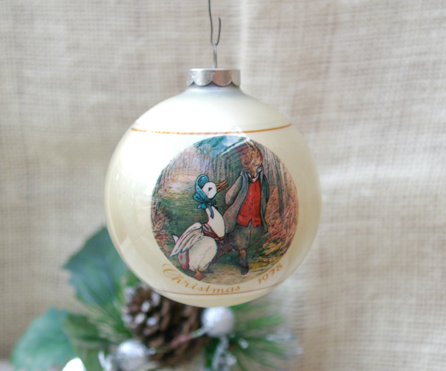 1978 JEMIMA PUDDLE DUCK christmas ornament // Beatrix Potter