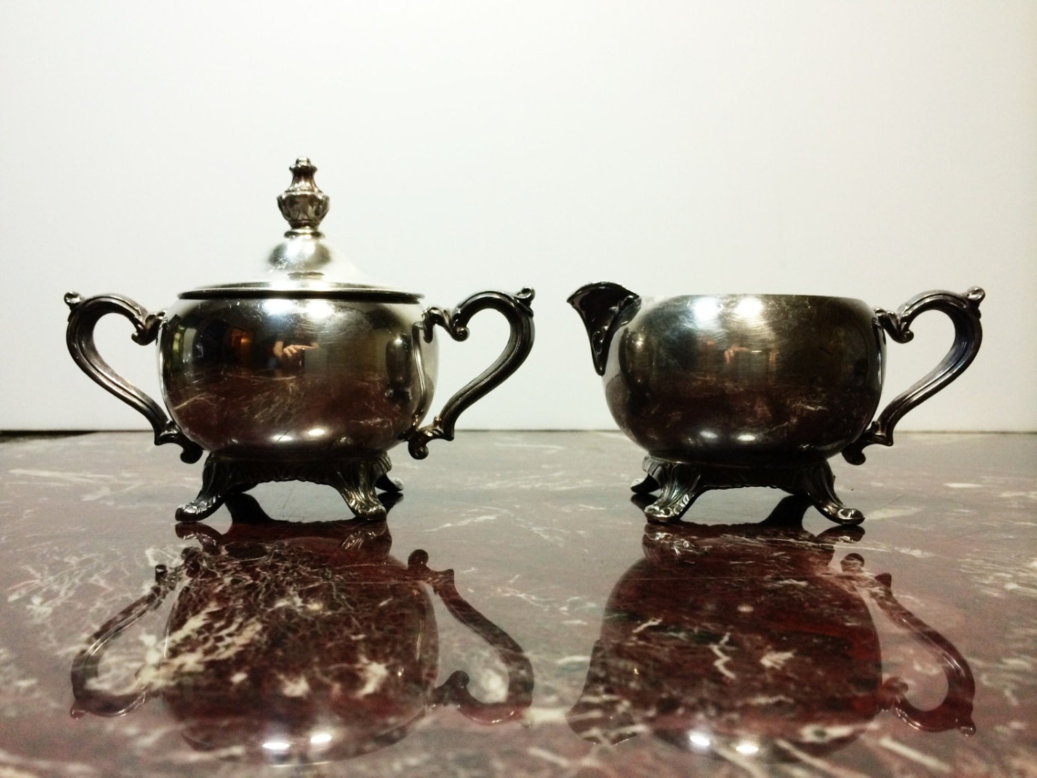 Vintage Silver Plated Sugar and Creamer Set