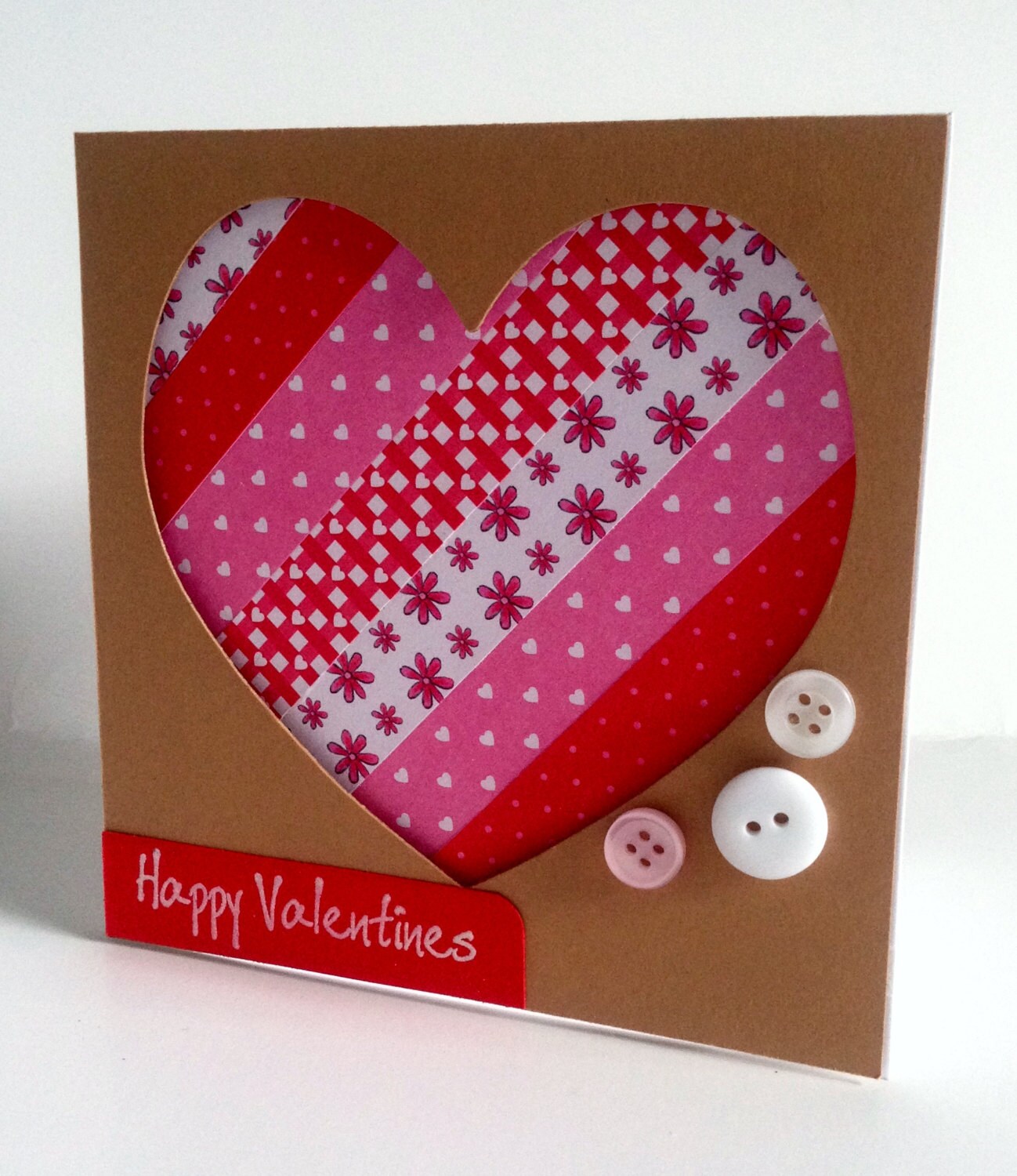 Handmade large heart Valentine card 'filled with lots of