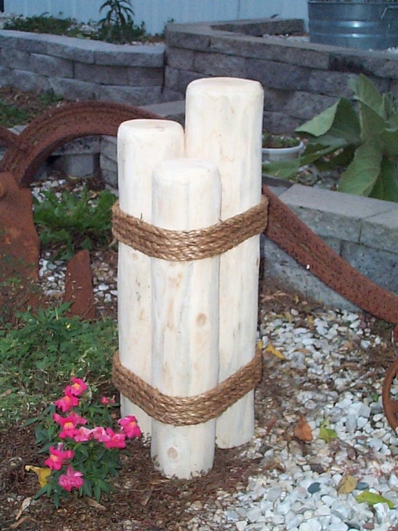 Nautical Piling Or Pier Lawn Ornament Cedar Wooden Yard