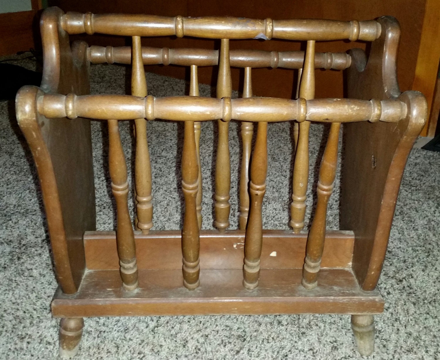 Vintage Mahogany Magazine Rack from the Authentic Furniture Products of