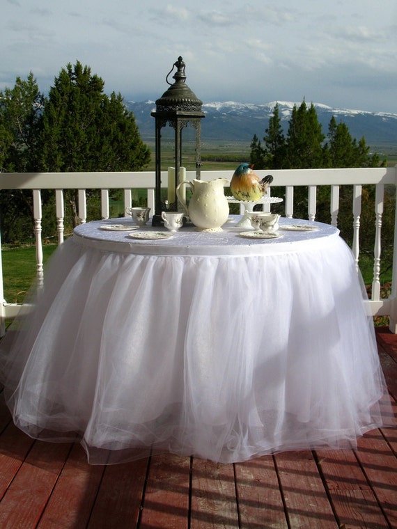 White Tulle Table Skirt Tutu Tableskirt For Wedding Birthday White Tulle Table Skirt Tutu Tableskirt For Wedding Birthday Or Cake Custom