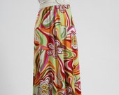 Items similar to 1970s Style Maxi Psychedelic Dress, Maxi Dress, 1970s ...