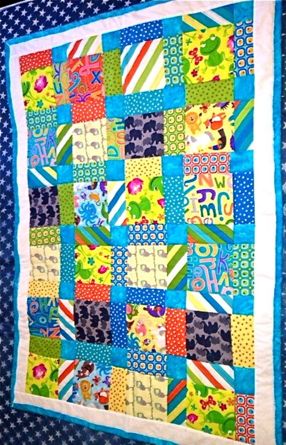 Items similar to Baby quilt handmade and custom made to order. With