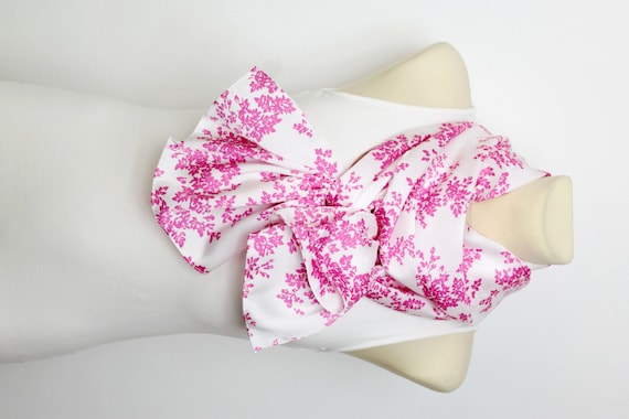 White & Pink Floral Scarf - Fashion Scarf - Fabric Scarf - Women Shawl - Unique Scarf - Printed Scarf - Original Scarf - Boho Scarf