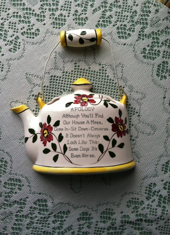 Vintage Norcrest Teapot Wall Hanging Pocket by LoveOfVintageEra