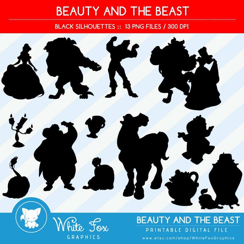 50% OFF SALE Beauty & the Beast Silhouette Princess Belle