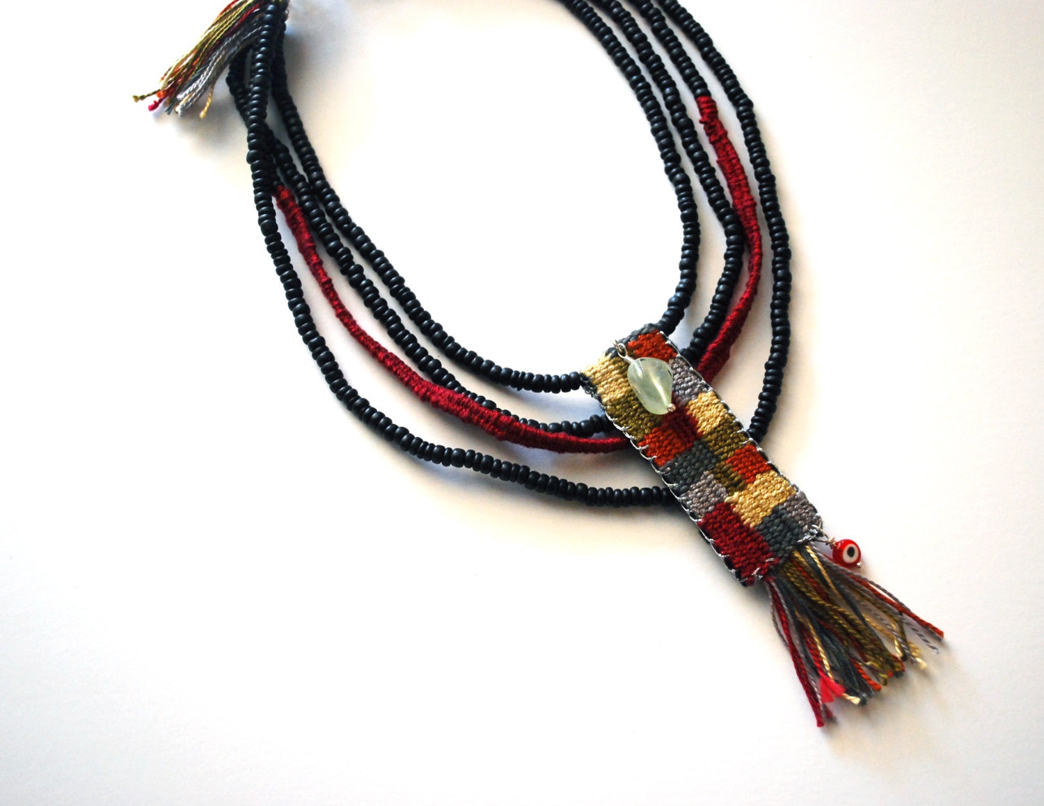handwoven necklace/ boho jewelry/ hippie fashion/ bohemian/