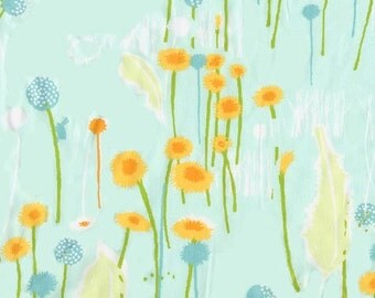Heather Ross - Munki Munki Fabric - Dandelions Flowers - OOP Out Of Print VHTF