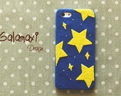 Handmade Starry Phone Case, Unique Felt Star iPhone 4/4S/5/5S/5C Case, Handmade Case for iPhone 6 / Starry Starry Night Phone Case