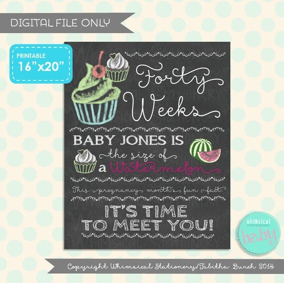 Pregnancy Countdown Printable Posters Cupcakes By