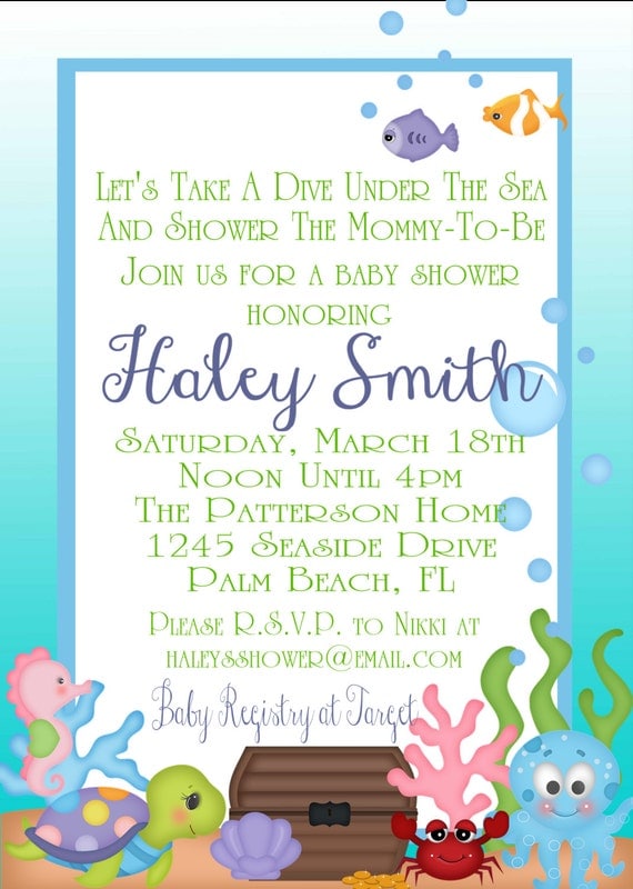 Under The Sea Baby Shower Invitation Digital by WittyBirdPrints