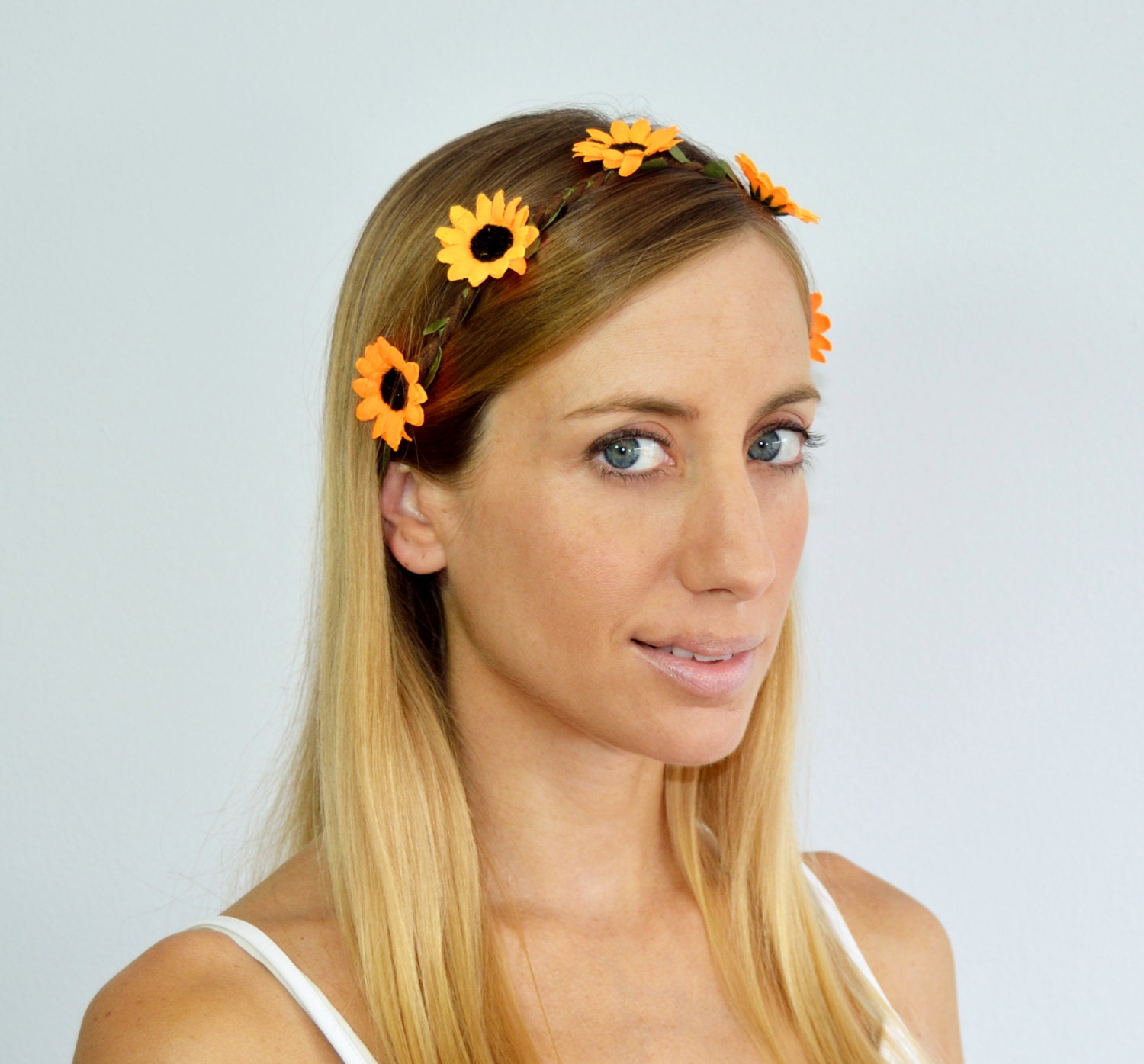 Flower Crown Headband Hippie 70s Style Bohemian Handmade