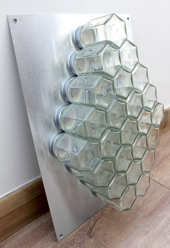 Wall mounted glass jar storage set by XercesArt