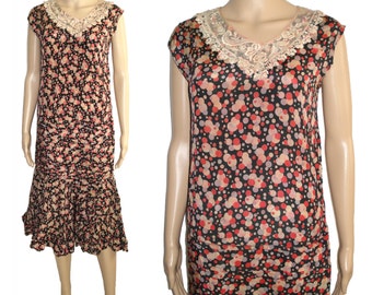 Vintage 1920s Dress | 20s Dress | Flapper Dress | Art Deco Dress | Novelity Print Dress |
