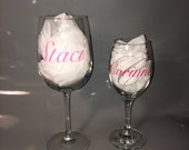 Custom Name Vinyl decal for wine glasses