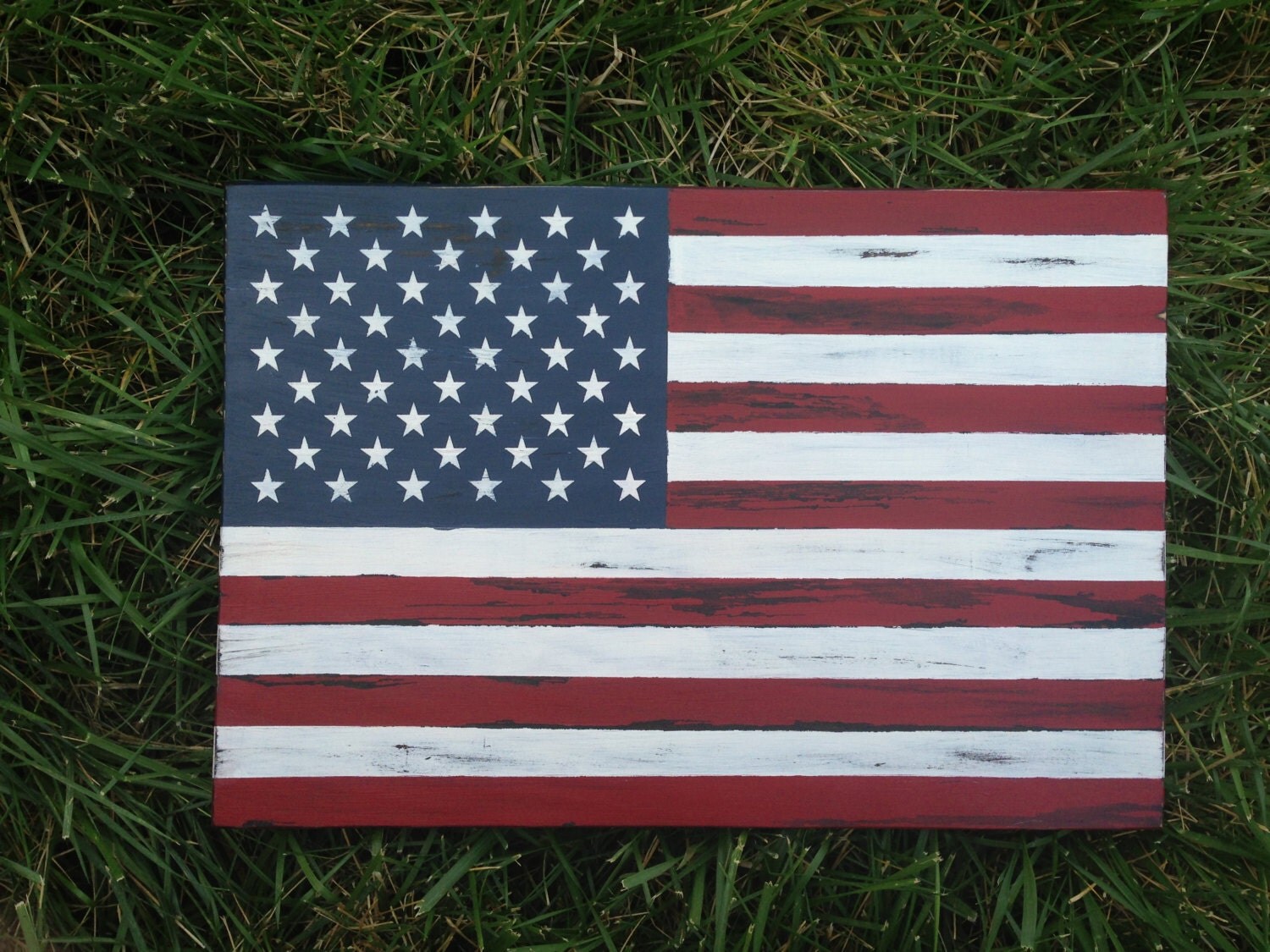 Distressed American Flag Wood Sign Rustic American Flag wood