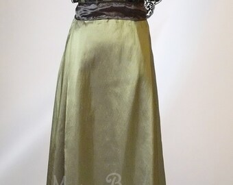 Edwardian Dress olive sage green HANDMADE to ORDER in England Titanic Downton Abbey vintage styled lace Swarovski crystals Treasured by many