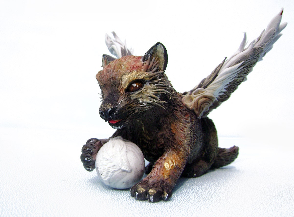wolf pup figurine