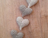 Crochet Hearts, Heart Garland, Valentine Decoration, Wedding Garland, Ready to Ship