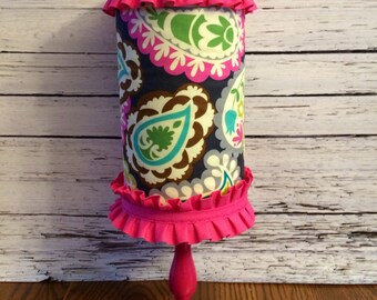 Pink Paisley Headband Holder and Stand. Headband storage.