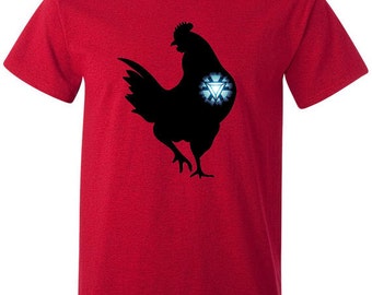 Iron man tshirt- funny t-shirts men, chicken t shirt, iron man shirt, teenage boy gifts, arc reactor t shirt, red tee, unique mens clothing