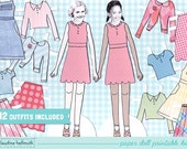 PRE-TEEN GIRL paper doll set - easy for you to customize with your own photos - printable pdf - instant download
