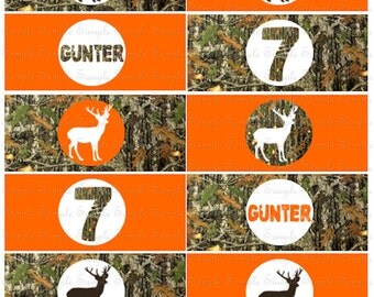 Deer Hunting Birthday Napkin Wrappers - Camo