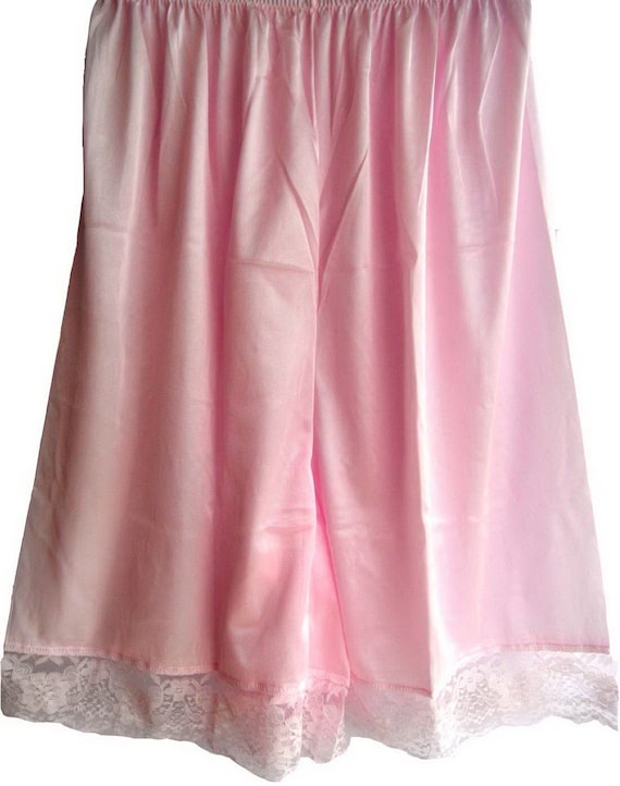 PPNPK PINK Half Slips Pettipants Plus size Silky Nylon Lace