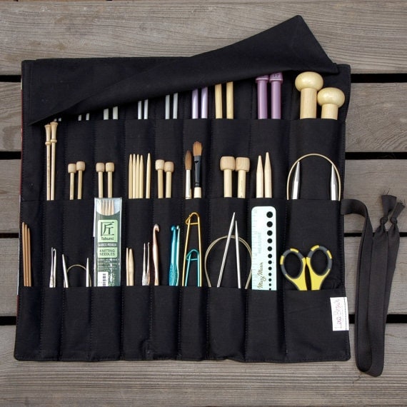 Large Knitting Needle Case Organizer Tangle Moss multi 30