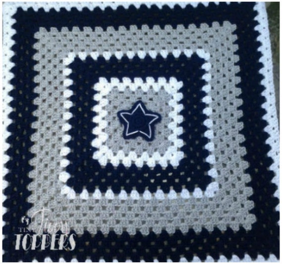 Handmade crocheted dallas cowboys baby blanket by TinyTippyToppers, $60